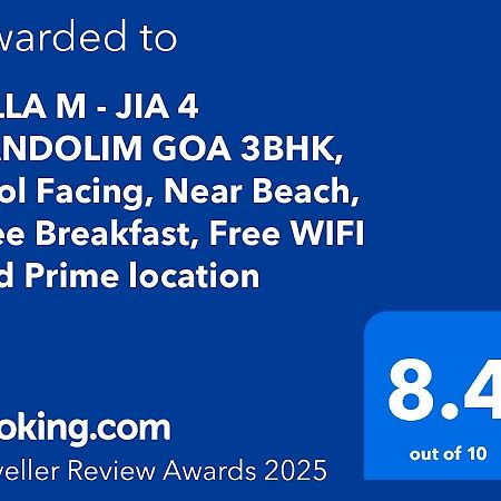 Aguada Villa M - Jia 4 Candolim Goa 3Bhk, Pool Facing, Near Beach, Free Breakfast, Free Wifi And Prime Location מראה חיצוני תמונה